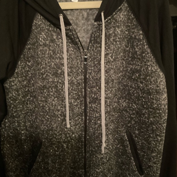 Women's Black and Gray Hooded Jacket - Picture 6 of 11
